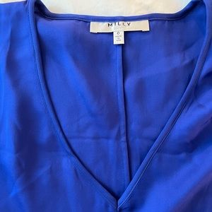MILLY size 0 silk blue blouse